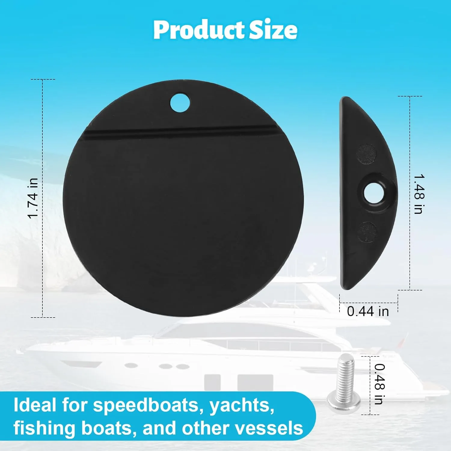 1-3/4" Boat Scupper Flapper Replacement - for Boats Stainless Steel and Plastic Thru Hull Scuppers Scupper Valves Repair Kit - 2 Pcs