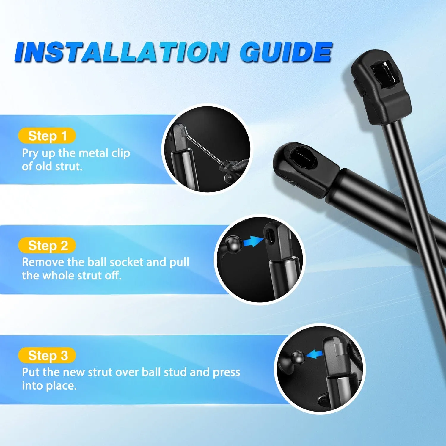 2 PCS Lift Support Struts Replacement for2006-2013 BMW 3 Series 323i 325xi 328i 328xi etc Front Hood Gas Springs Shock Rods