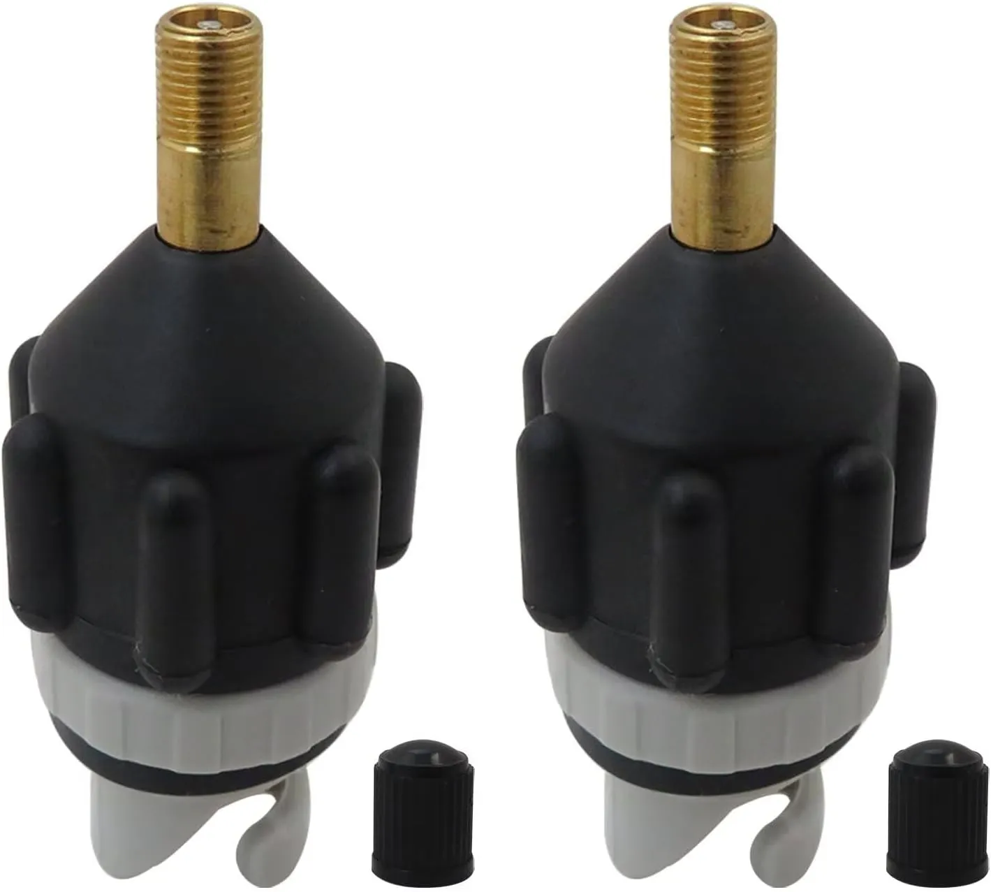 2x Inflatable Boat SUP Pump Adapter Air Valve Adapter Pumping Head Connector fits Inflatable Rowing Boat Stand Up Paddle Board Kayak (Black)