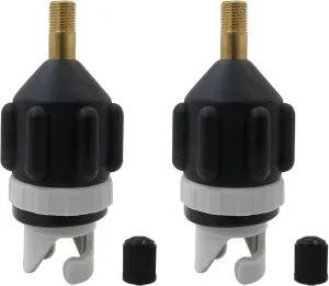 2x Inflatable Boat SUP Pump Adapter Air Valve Adapter Pumping Head Connector fits Inflatable Rowing Boat Stand Up Paddle Board Kayak (Black)