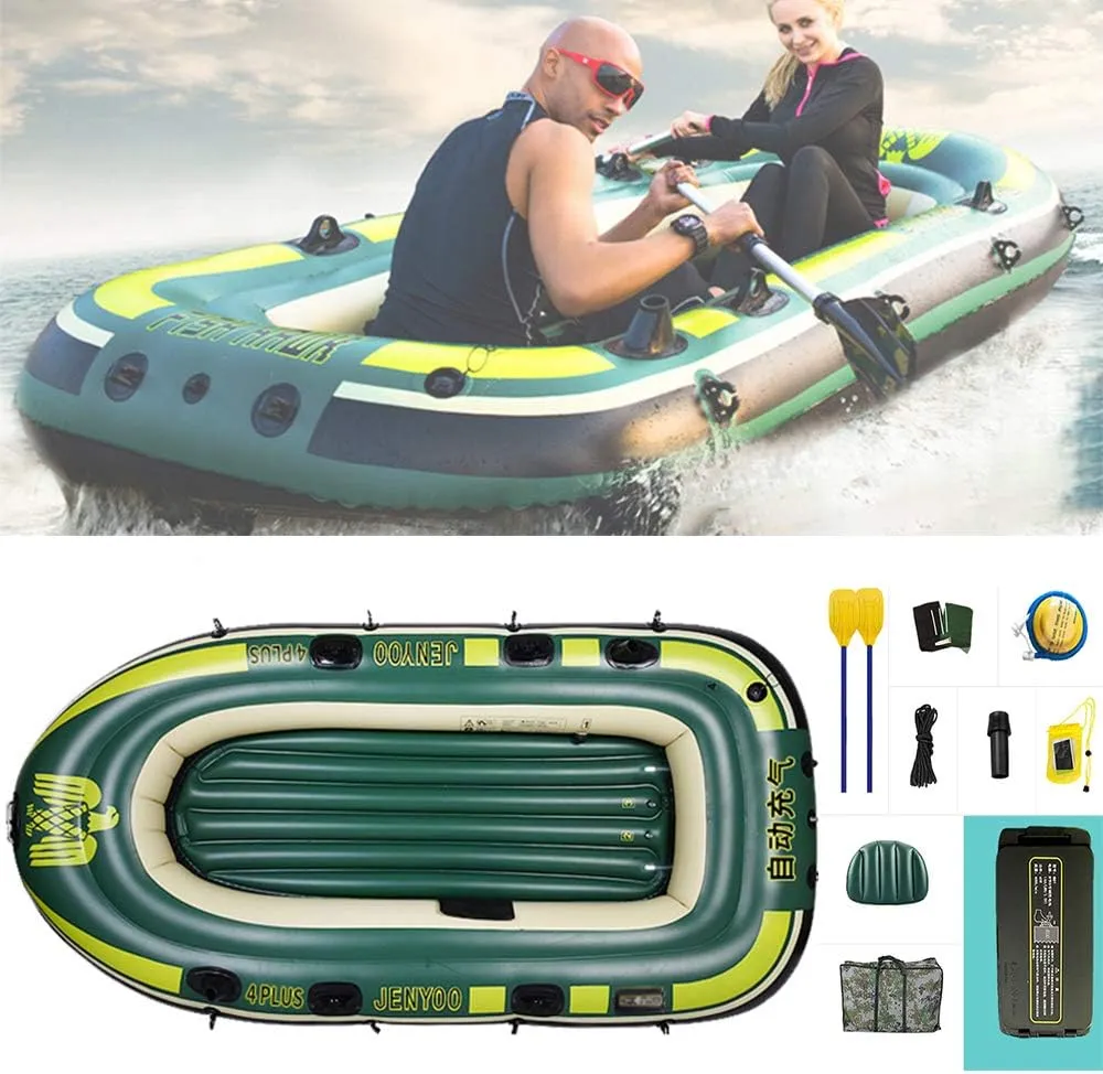 4 People Automatic Inflatable Rubber Dinghy Inflatable Fast and Easy to Carry Inflatable Fishing Boat Safe and Wear-Resistant