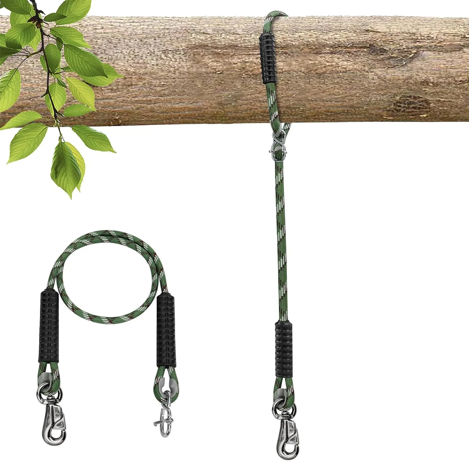 Adjustable Tree Swing Rope Heavy Duty Hammock 5.6Ft(67"),360Rotation Tree Swing Hanging Strap 1000LBS for Outdoor Swings Hammock Playground Set Accessories,1 Pcs of Green