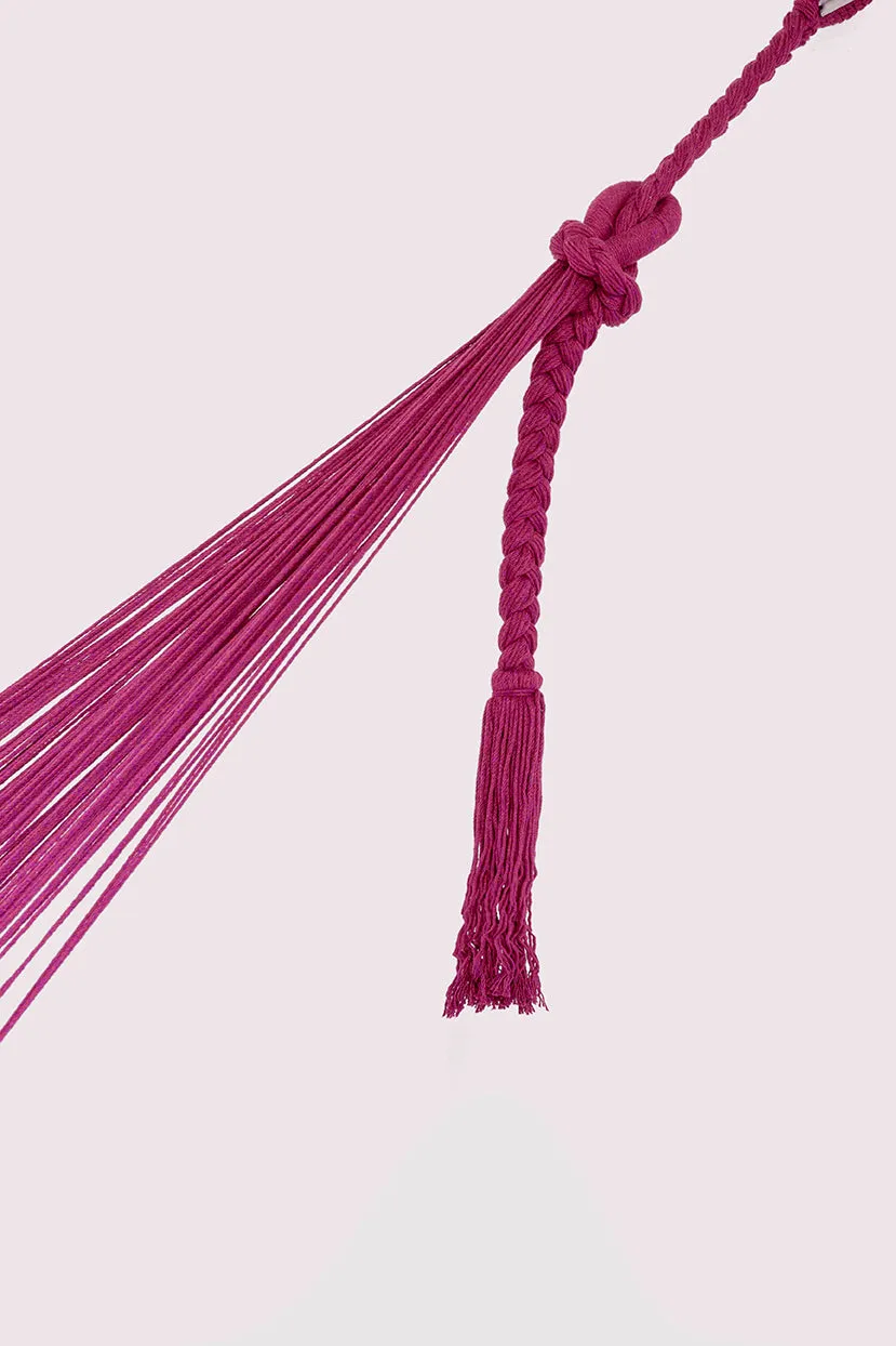 Authentic Mexican Deluxe Outdoor Undercover Cotton Hammock in Mexican Pink