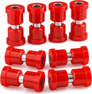 Club Car DS Front & Rear Leaf Spring Bushing Kit, Golf Cart Leaf Spring Polyurethane Bushing and Sleeves for 1981-Up DS, Upgraded Red GolfCart Suspension Shackle Parts OE Replaces 1012303 1015583