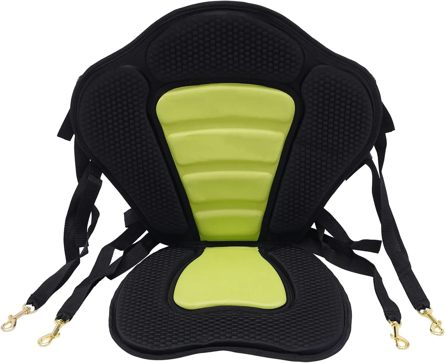 Deluxe Padded Kayak Padded Seat, Fishing Boat Seat with Storage Bag, Premium Shockproof Seats with Back Support, Adjustable High Backrest Boat Seat for Kayaking, Canoeing, Fishing, Paddle Boarding