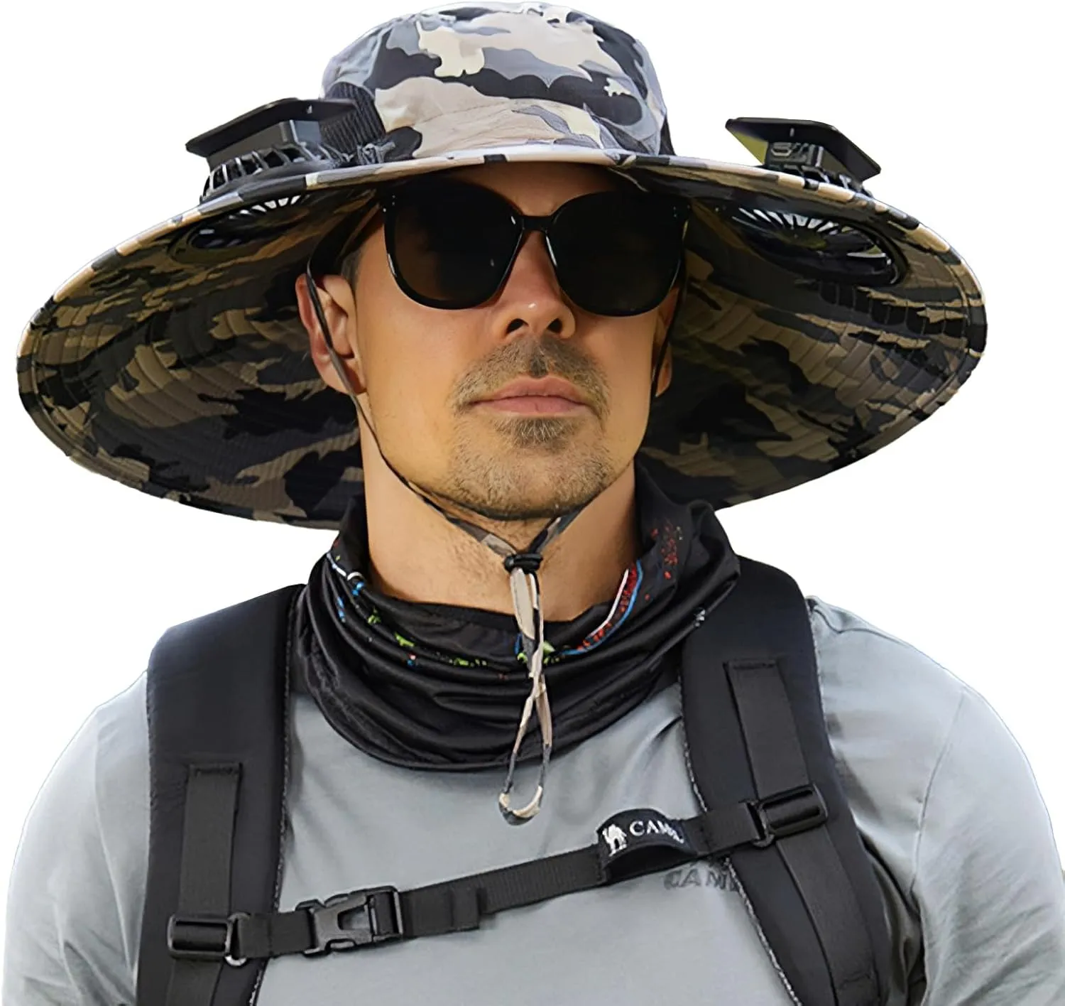 Fan Hat Solar Powered Wide Brim Solar Fan Hat for Men Women Sun Bucket Hats with Solar Fans Built in Fishing Gardening Hats