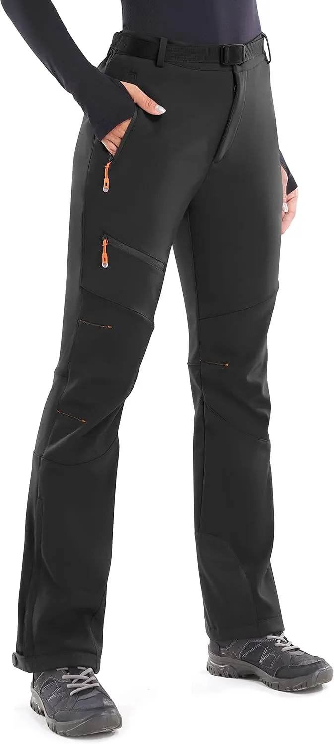 Heathyoga Snow Ski Pants Women Waterproof Softshell Insulated Fleece Lined Snowboard Pants Hiking Pants for Winter Outdoor