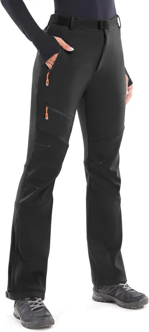 Heathyoga Snow Ski Pants Women Waterproof Softshell Insulated Fleece Lined Snowboard Pants Hiking Pants for Winter Outdoor
