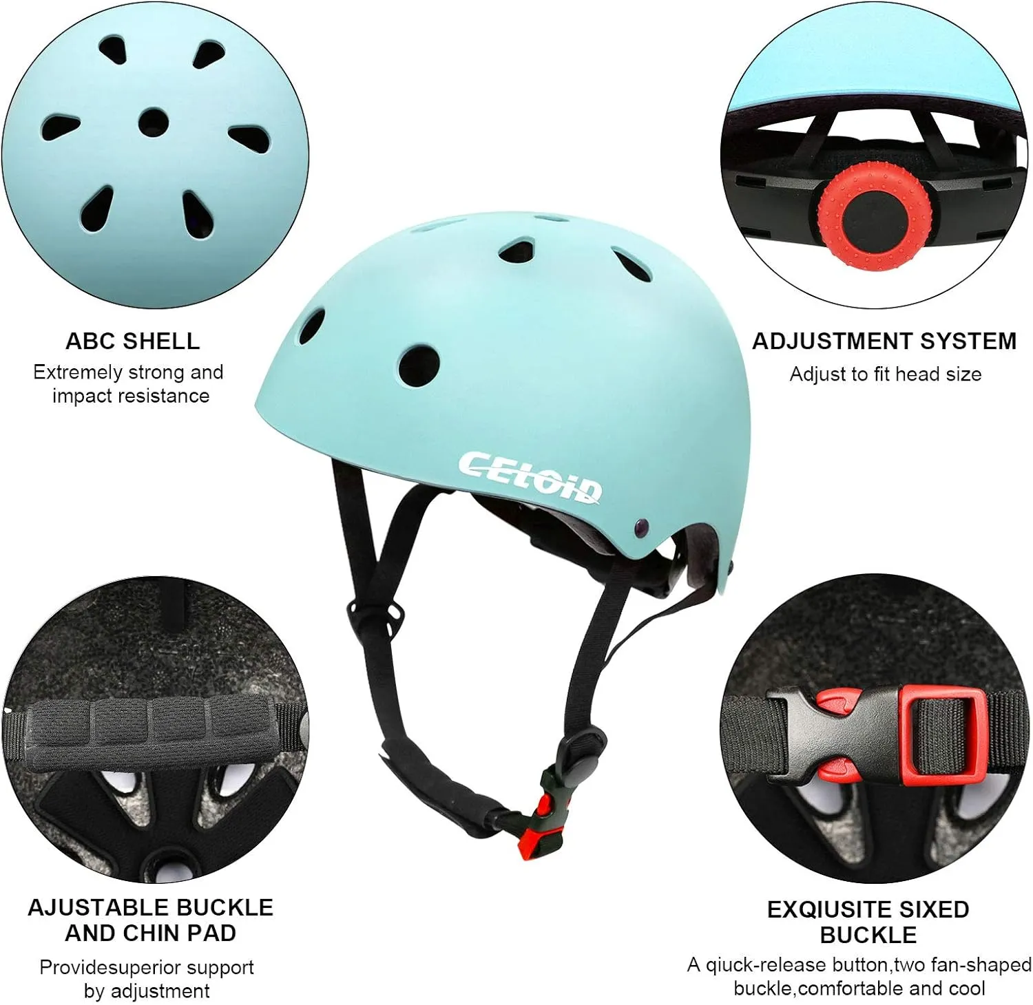 Kids Bike Skateboard Helmet Pad Set,Toddler Cyling Protective Gear Knee & Elbow Pads Wrist Guards for 5-8-10-12-14-16 Years Girls Boys Bicycle Scooter Roller Skate Inline Skating Rollerblading
