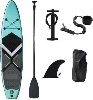 Lnflatable Boat Inflatable Stand Up Paddle Board Surfboard Sport Surf Set with Paddle Board Tail Fin Rope Inflator and Bag Comfortable (Blue 3.2m max 180kg)