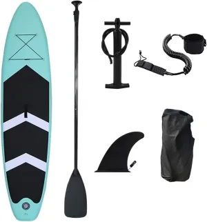 Lnflatable Boat Inflatable Stand Up Paddle Board Surfboard Sport Surf Set with Paddle Board Tail Fin Rope Inflator and Bag Comfortable (Blue)