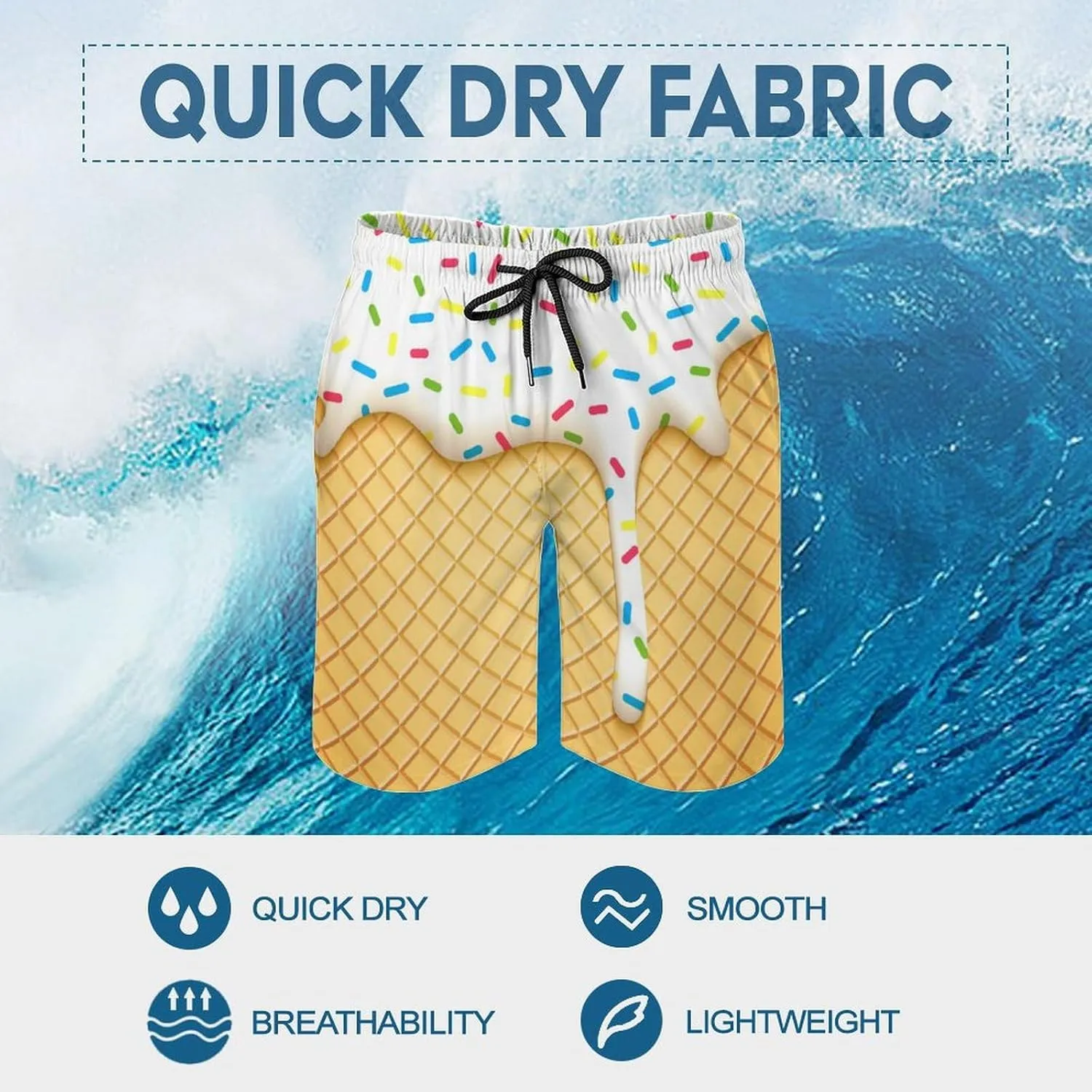 Men's Swim Trunks Quick Dry Casual Board Beach Shorts with Mesh Lining and Pockets S-3XL