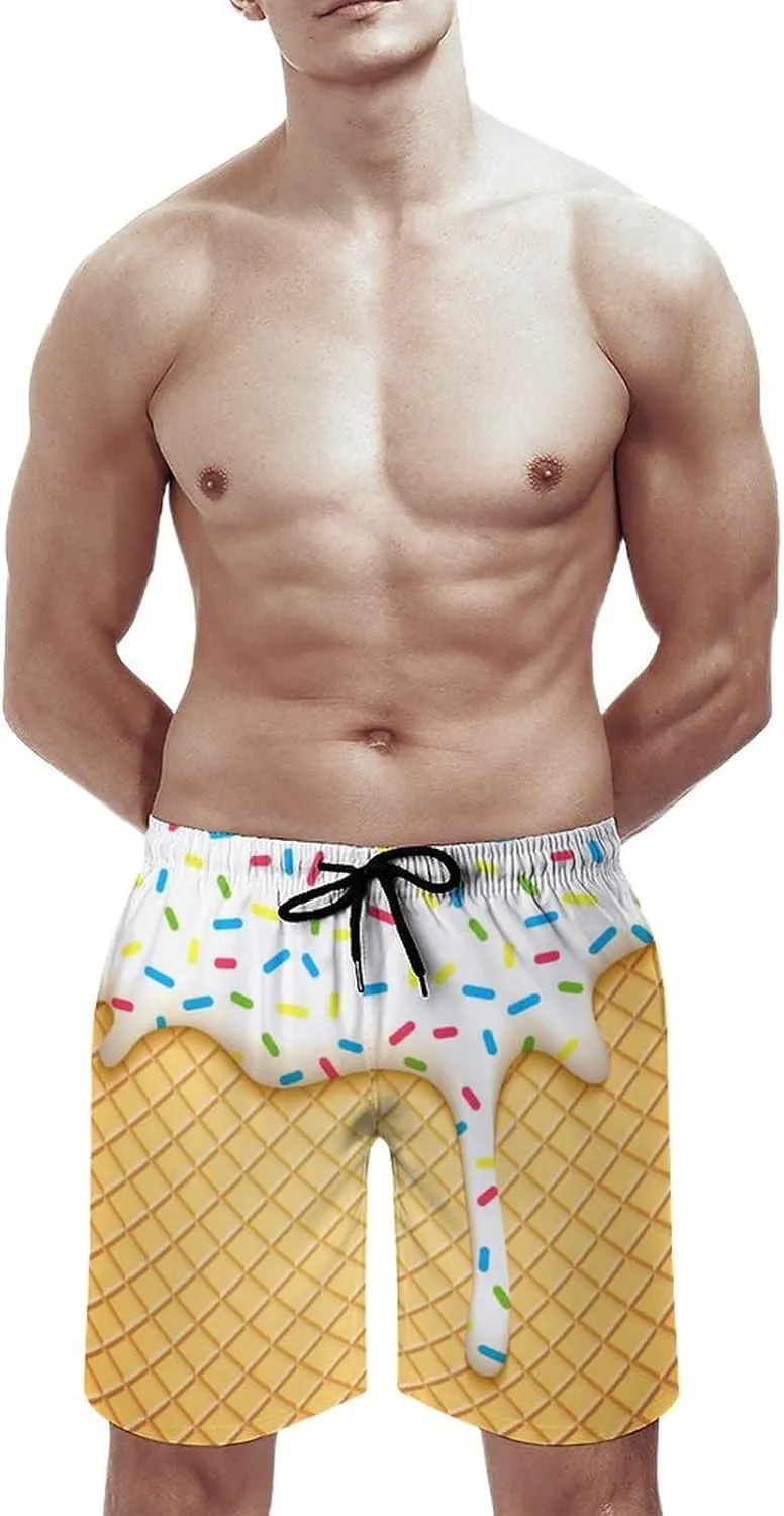 Men's Swim Trunks Quick Dry Casual Board Beach Shorts with Mesh Lining and Pockets S-3XL