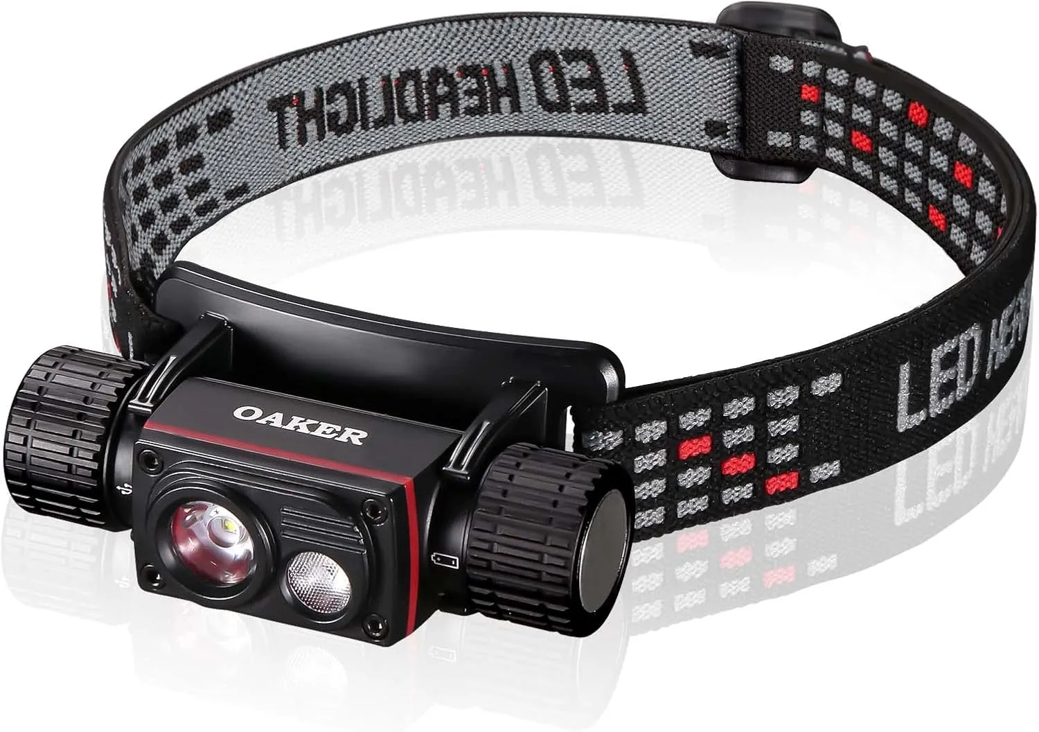 Oaker XP102 USB-C Rechargeable Headlamp 1000 Lumen Floodlight & Spotlight IPX8 Waterproof LED Headlight with Adjustable Headband and Magnetic, Hand Free Head Lamp for Camping Hiking Hardhat