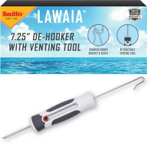 Smiths 51523 7.25in De-Hooker   Venting Tool  Stainless Steel Fish Hook Remover  Corrosion Resistant   Saltwater Tool  Ergonomic Handle  Bait Fishing Hook Extractor  Fish   Tackle Accessory