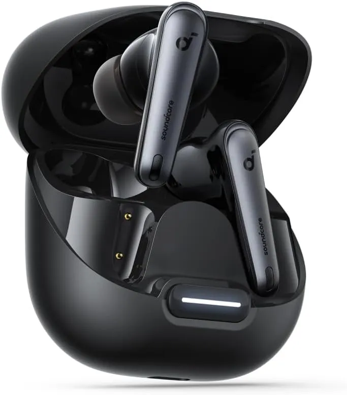 Soundcore by Anker Liberty 4 NC Wireless Earbuds, 98.5% Noise Reduction, Adaptive Noise Cancelling to Ears and Environment, Hi-Res Sound, 50H Battery, Wireless Charging, Bluetooth 5.3