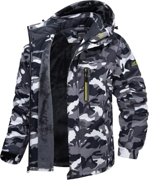 TACVASEN Men's Winter Ski Jacket Waterproof Snow Coats Snowboard Fleece Lining Jacket Warm Parka with Hooded