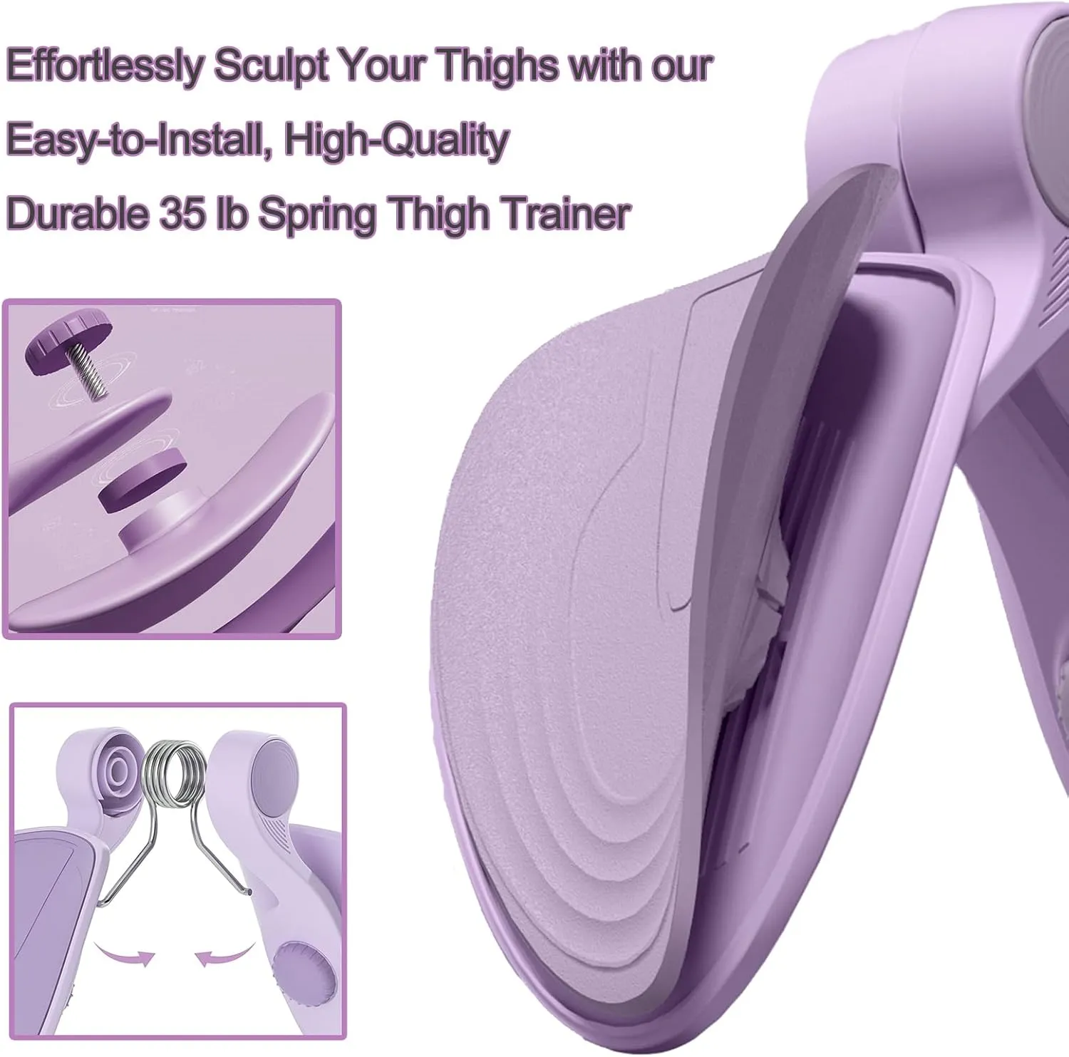 Thigh Exerciser 35lb Pelvic Floor Exercise Devices Inner Thigh Kegel Exerciser Pelvic Floor Muscle Workout Equipment Train for Home Hip Under Desk Exercise Men Women with Band