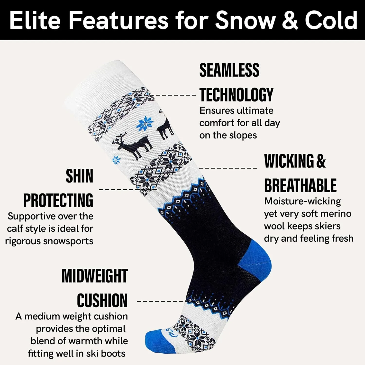 Warm Wool Ski Socks Winter  Women Skiing Merino Snowboard Pack Men