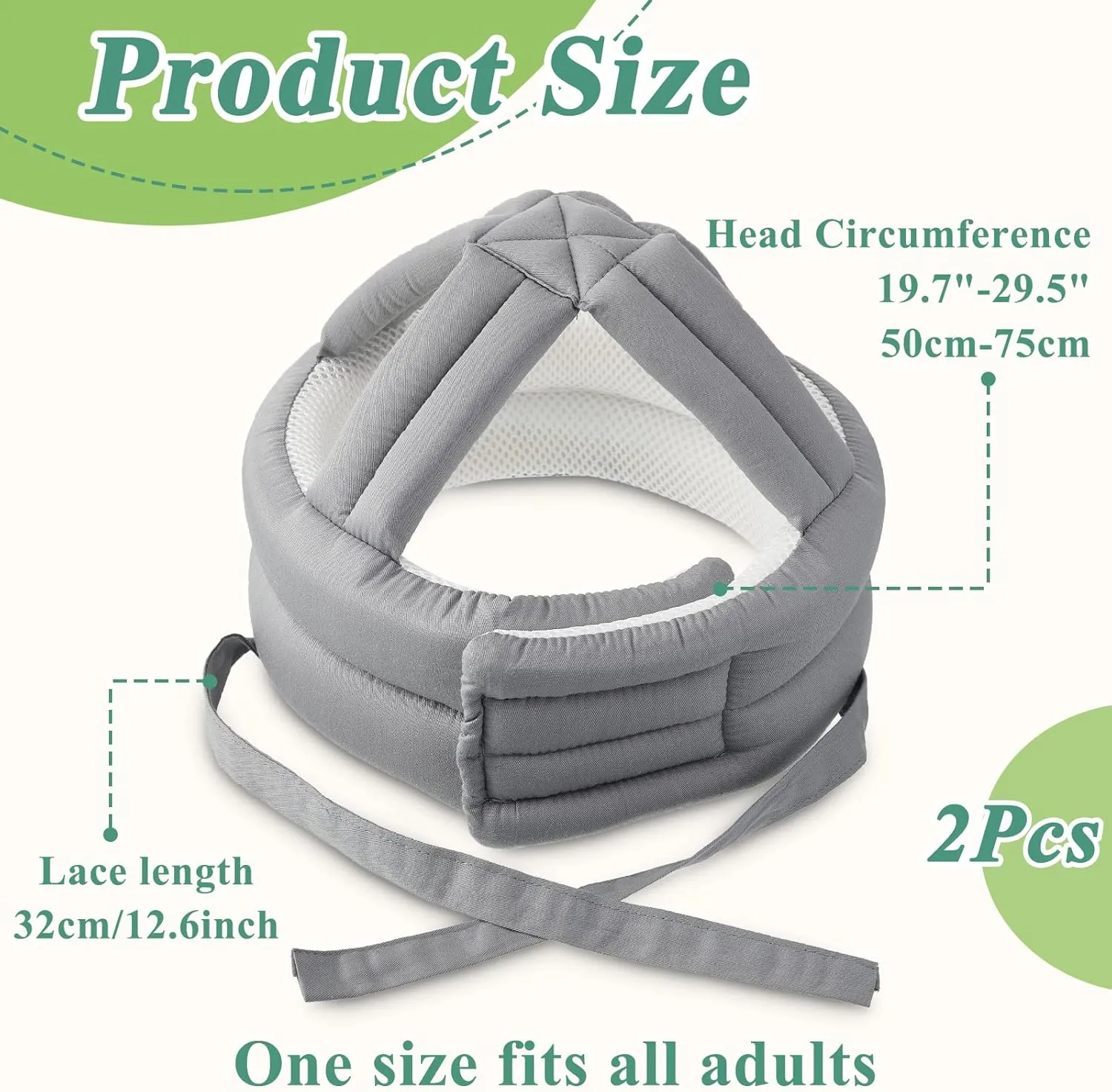 Woanger Anti Fall Elder Head Safety Helmet Thick Soft Protective Hat Adjustable Seniors Fall Prevention Head Protection Cap Breathable Elderly Helmet for Injury Shock Protection