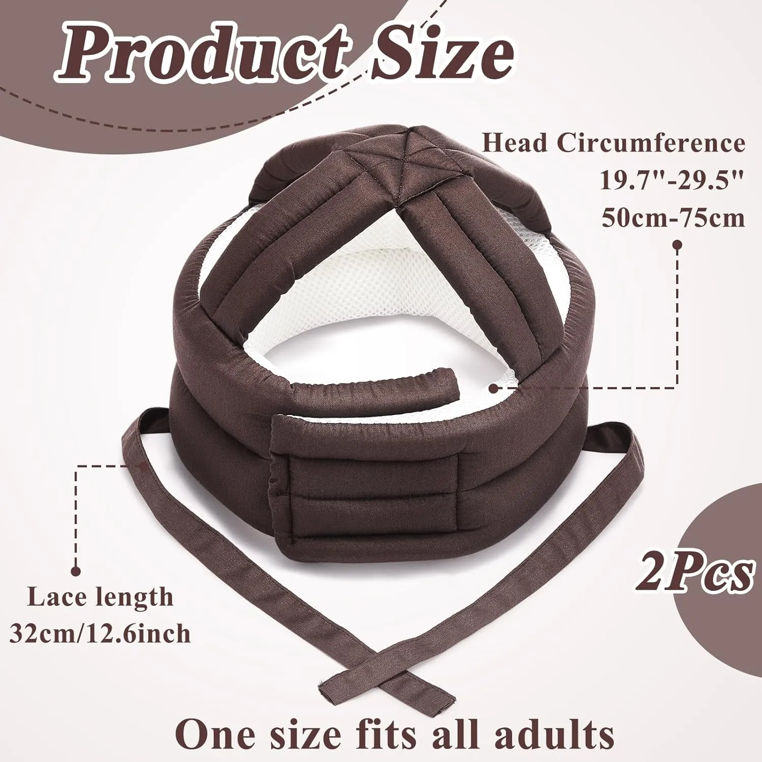 Woanger Anti Fall Elder Head Safety Helmet Thick Soft Protective Hat Adjustable Seniors Fall Prevention Head Protection Cap Breathable Elderly Helmet for Injury Shock Protection