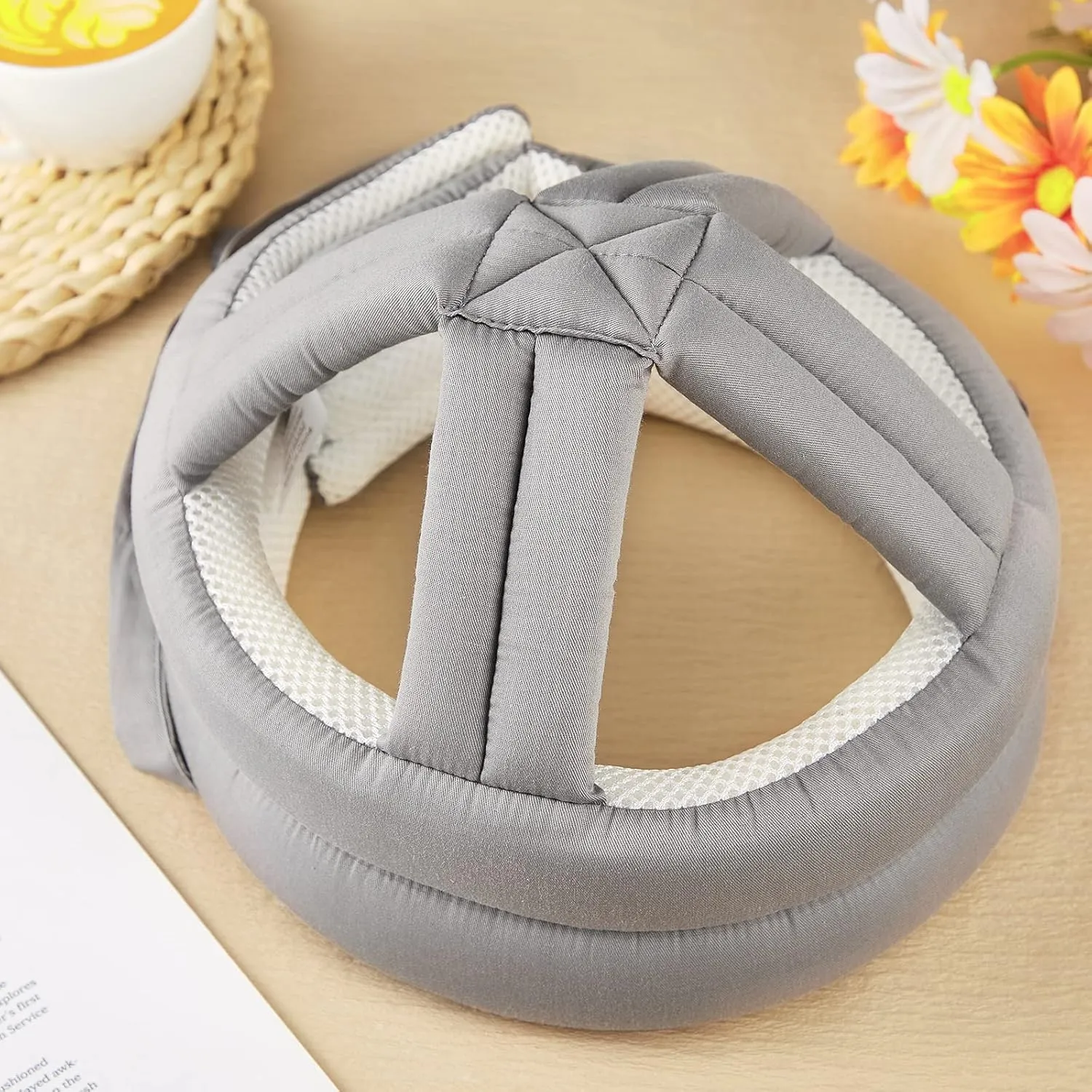 Woanger Anti Fall Elder Head Safety Helmet Thick Soft Protective Hat Adjustable Seniors Fall Prevention Head Protection Cap Breathable Elderly Helmet for Injury Shock Protection